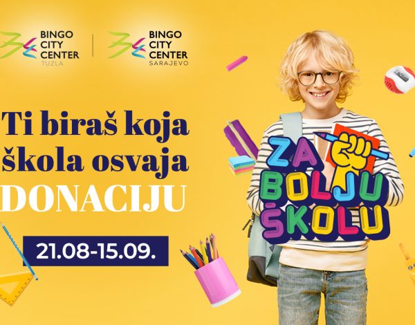 Bingo City Centri i projekat ”Za bolju školu” i ove godine uljepšavaju povratak u školske klupe