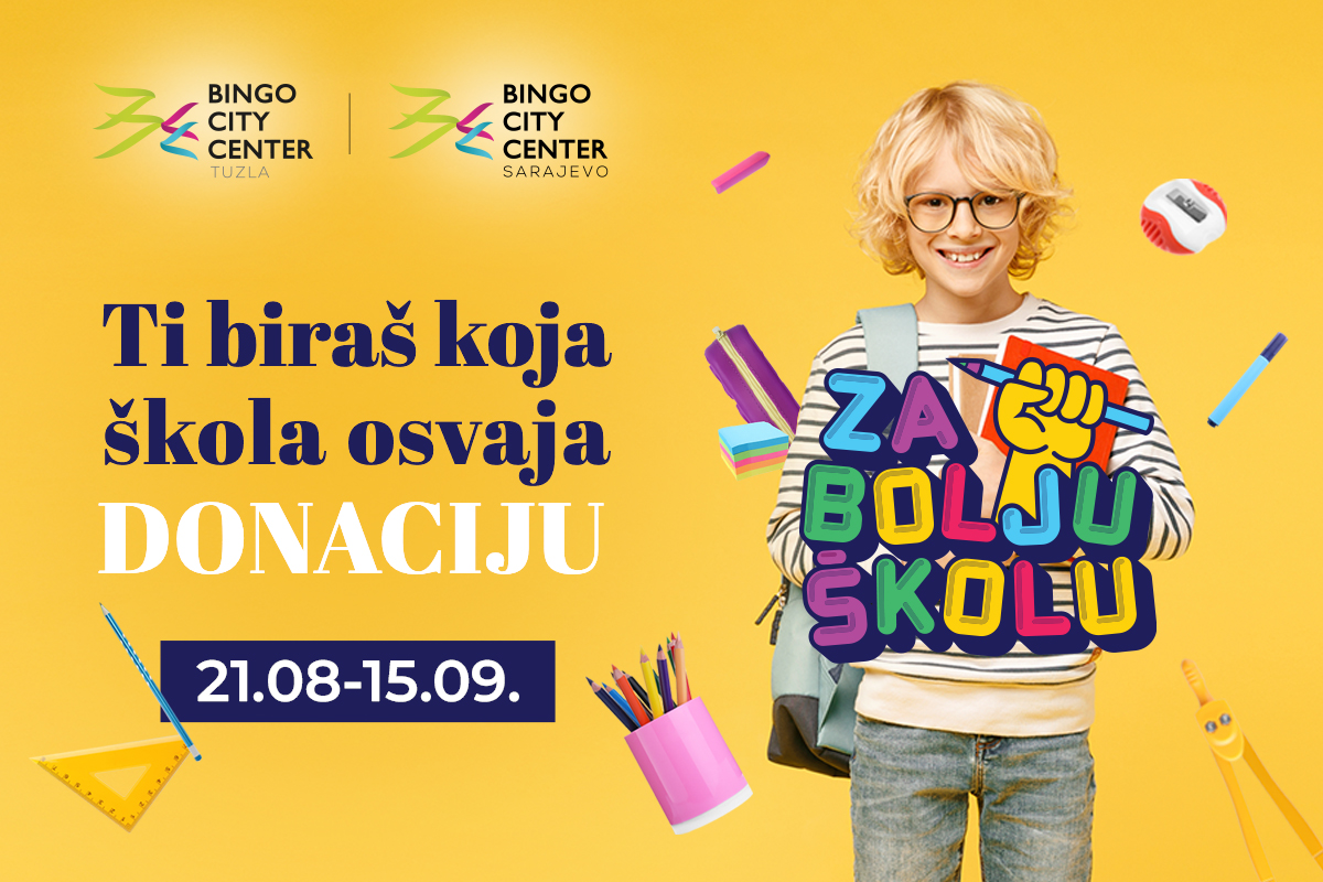 Bingo City Centri i projekat ”Za bolju školu” i ove godine uljepšavaju povratak u školske klupe